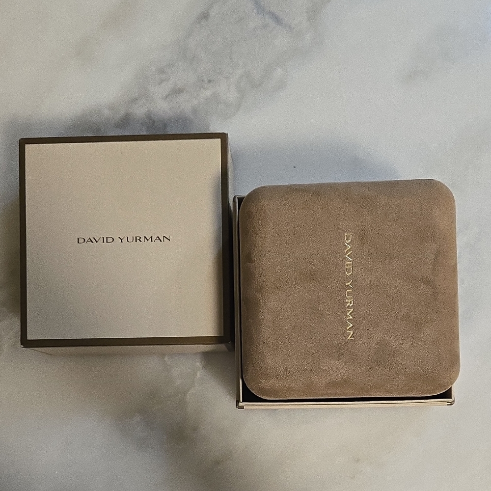 David Yurman Tan Suede Jewelry Case Medium